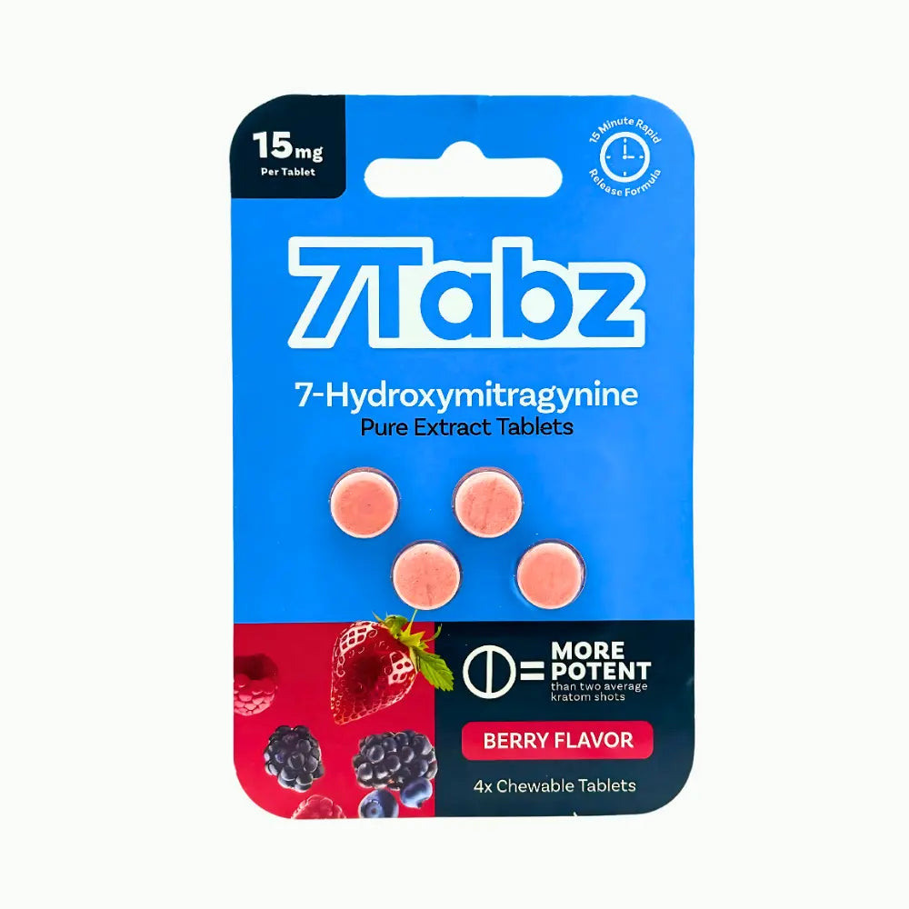 7 Tabz, 7-Hydroxymitragynine Tablets, extended effects, premium kratom extract, Unflavored