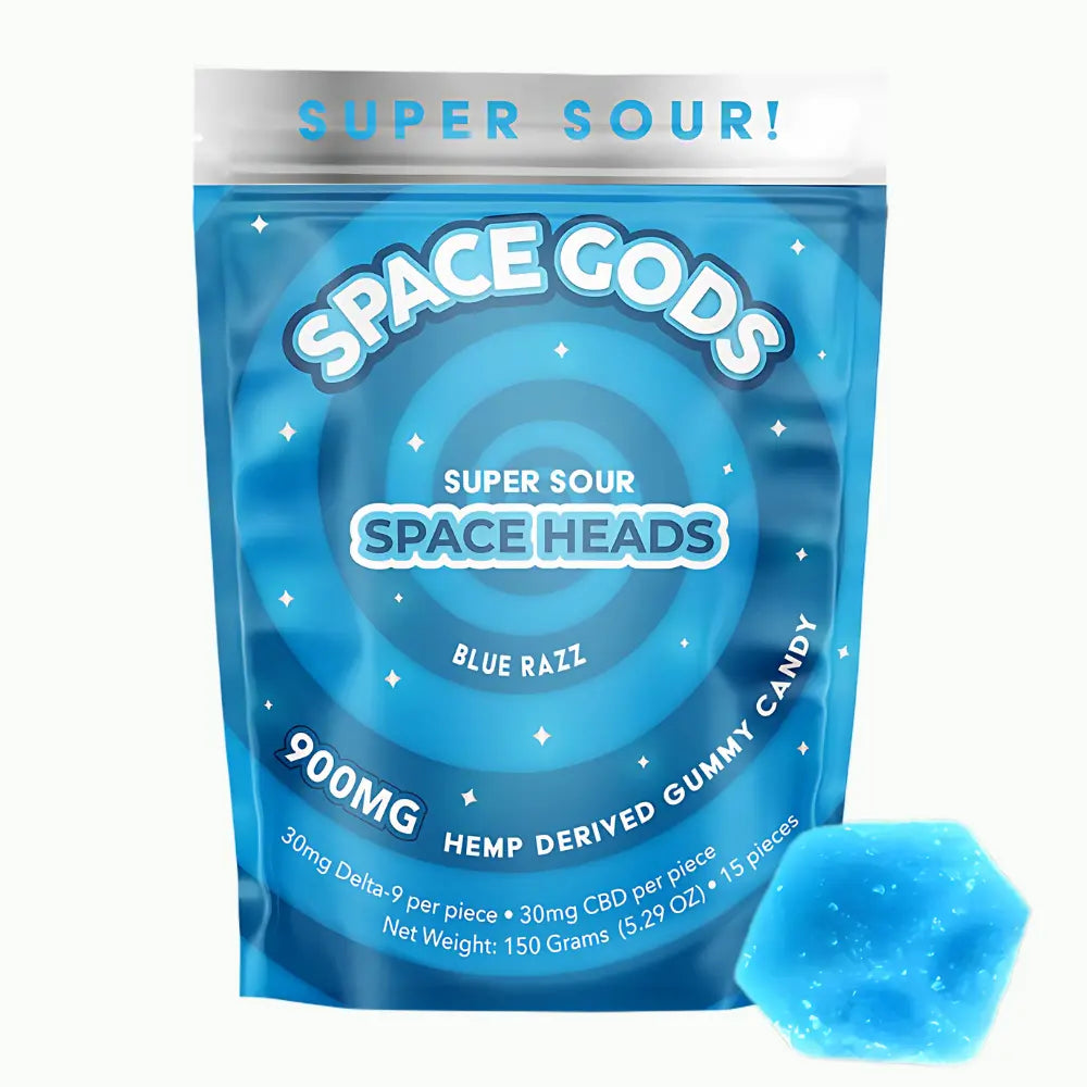 Space Gods MEGADOSE Gummies – 900mg THC + CBD Sour Bites