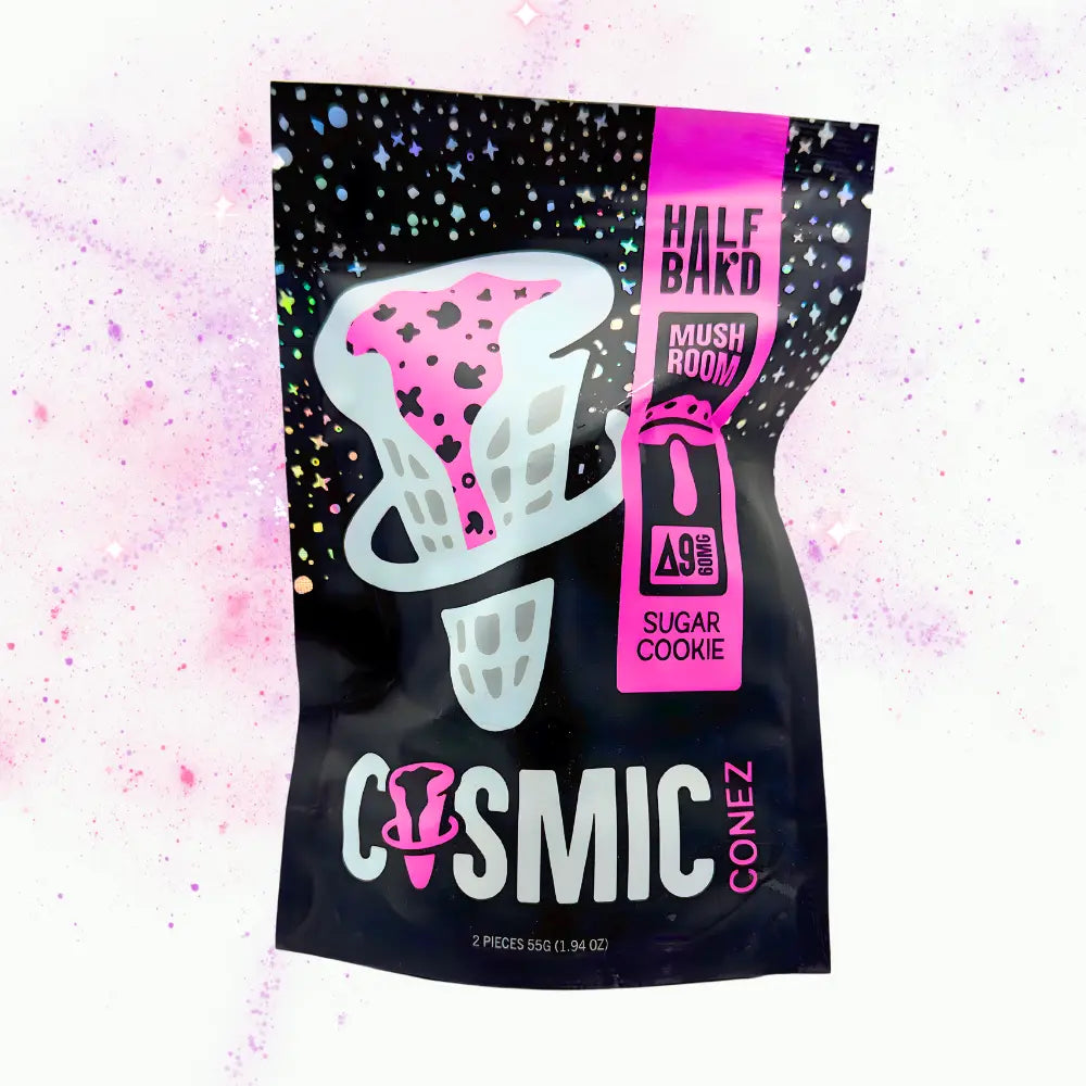 Half Bak’d Mushroom + D9 Cosmic Conez – 2 Count
