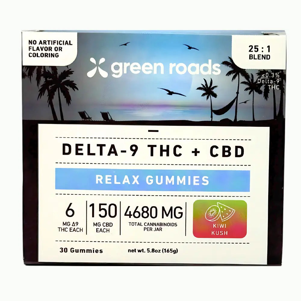 Green Roads Relax Gummies – Full Spectrum CBD + Delta-9 (30ct)