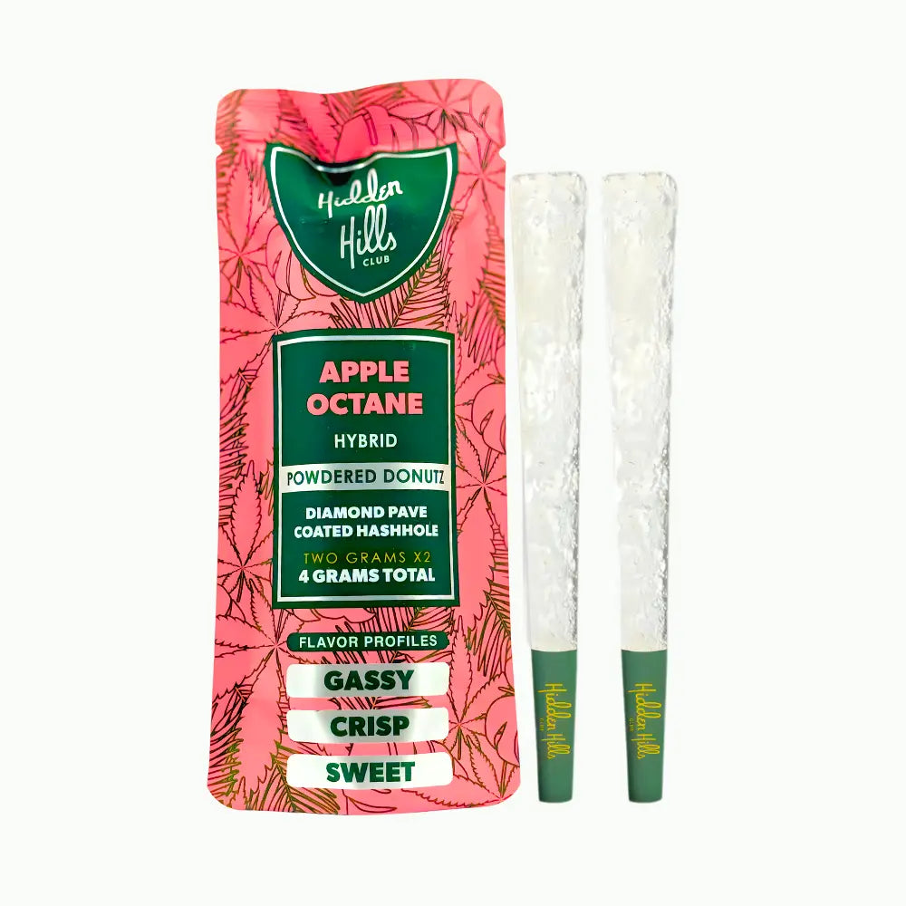 Hidden Hills Club THCA Powdered Donutz – Diamond Pave Coated Hashhole Pre-Rolls