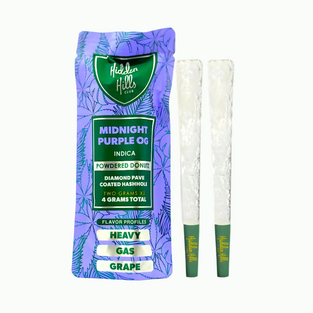 Hidden Hills Club THCA Powdered Donutz – Diamond Pave Coated Hashhole Pre-Rolls