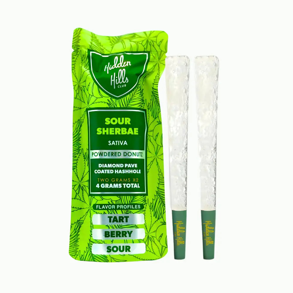 Hidden Hills Club THCA Powdered Donutz – Diamond Pave Coated Hashhole Pre-Rolls