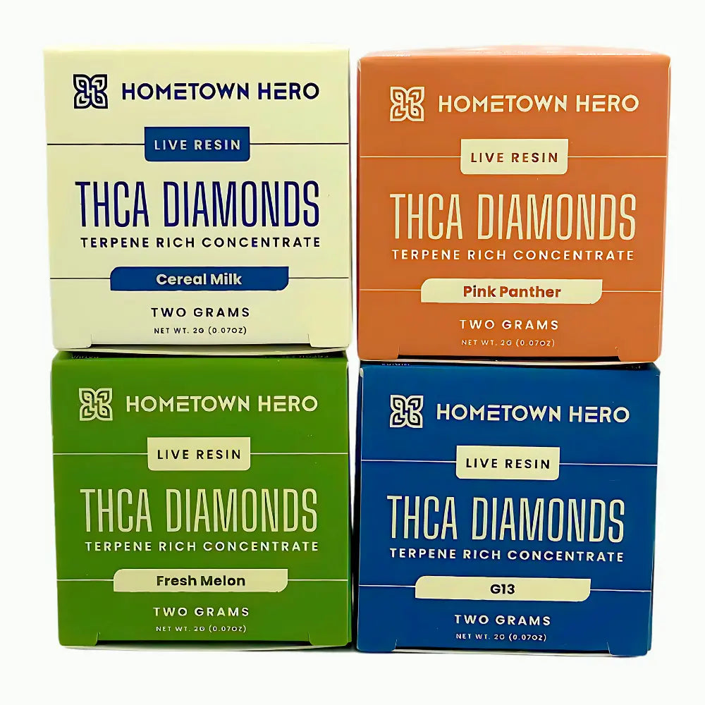 Hometown Hero THCA Diamonds + Live Resin – 2g Concentrate