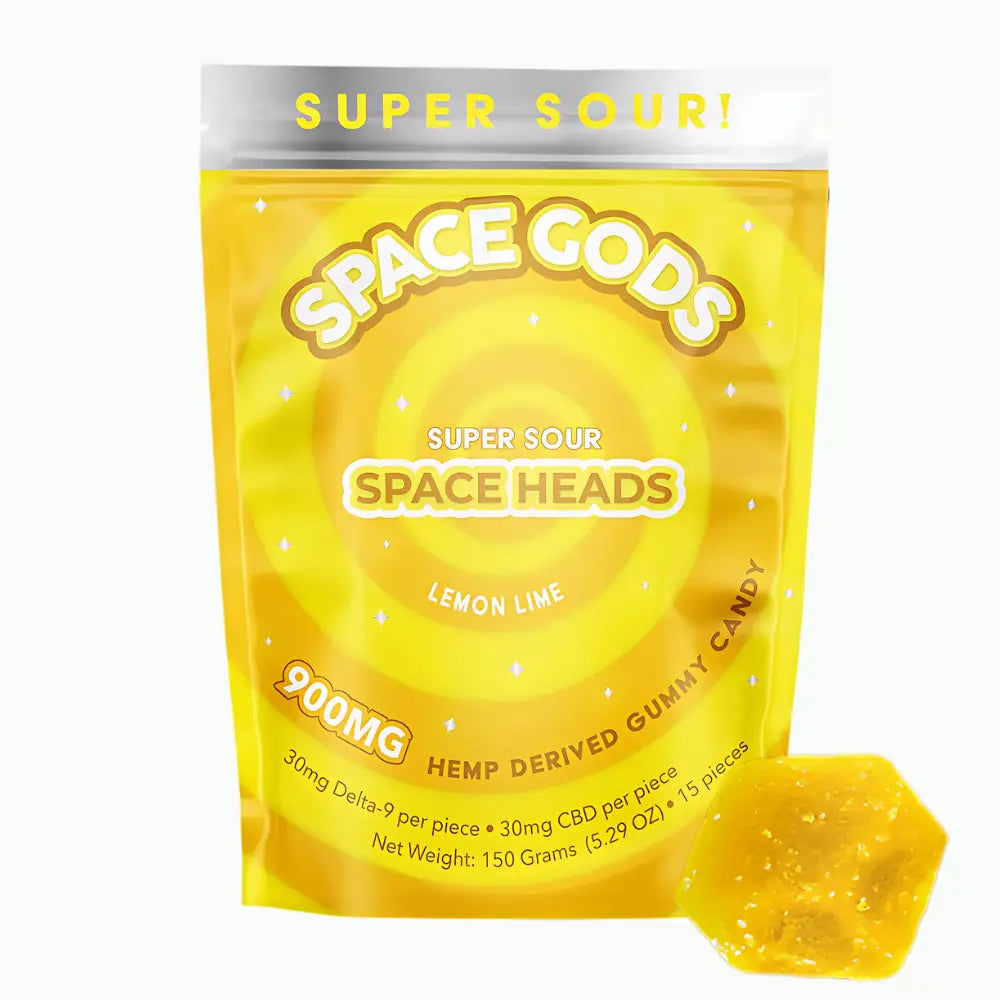 Space Gods MEGADOSE Gummies – 900mg THC + CBD Sour Bites