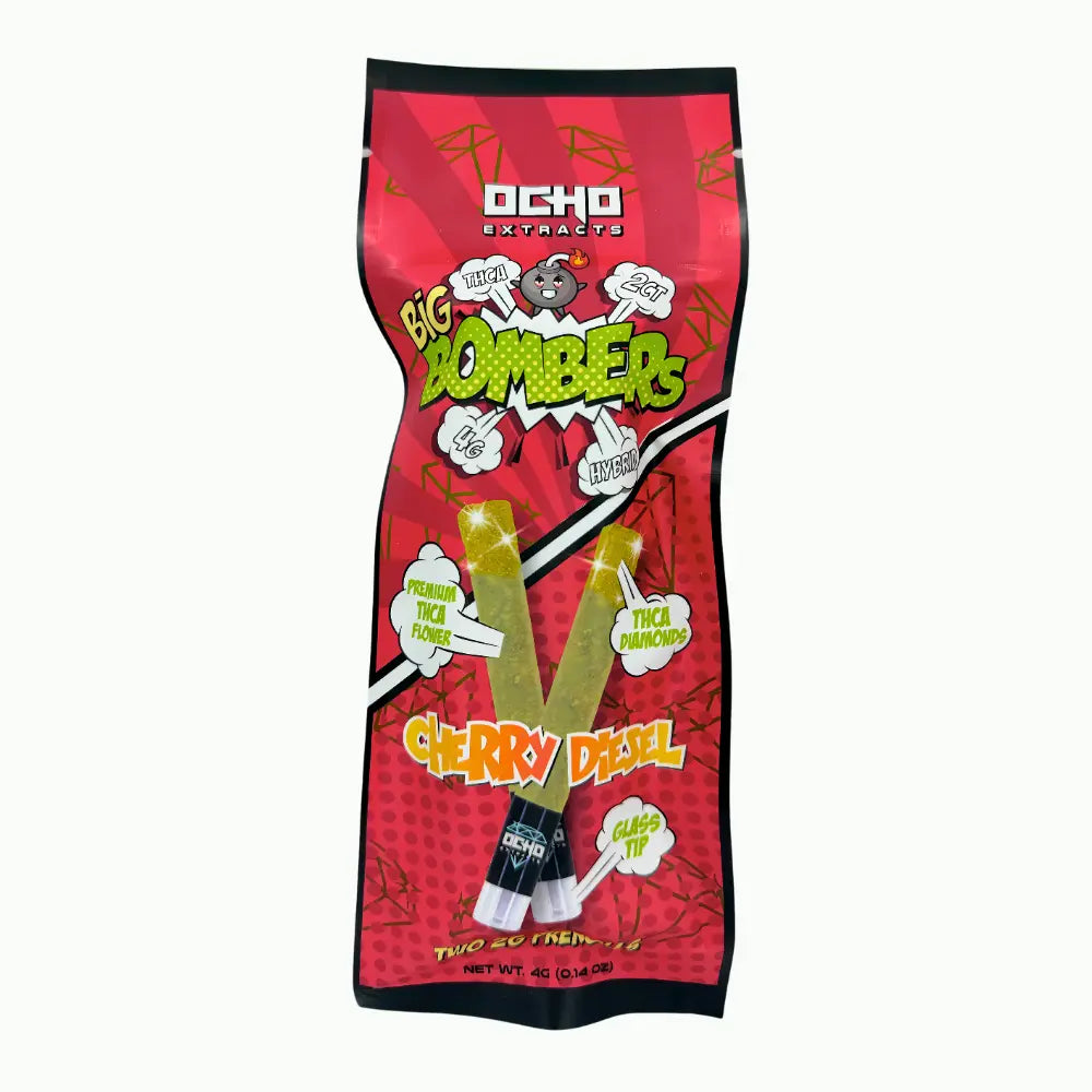 Ocho Extrax Big Bombers – THCA Diamond-Infused Prerolls