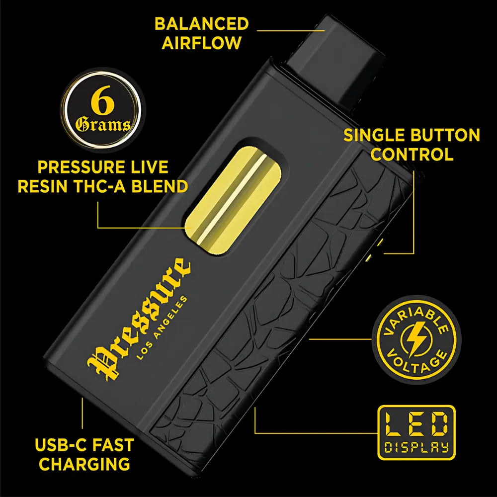 Pressure LA Live Resin THC-A Disposable – 6g